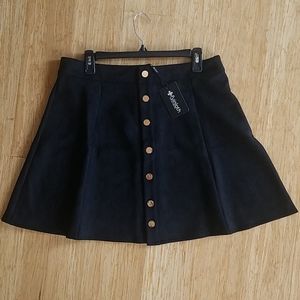 High waist button down skirt